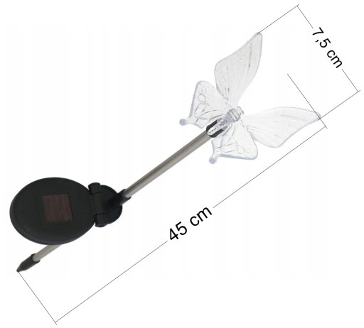 LED SOLÁRNA LAMPA MULTIKOLR RGB MOTÝLÍK