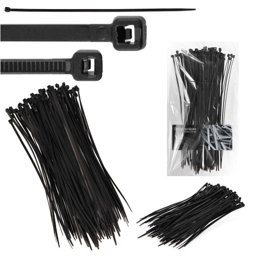100x sťahovacie pásky Káblové pásky Zipsy 3,6 x 250 mm Silné UV sťahovacie pásky