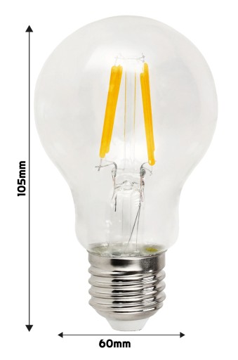 E27 Filament A60 LED žiarovka 6W Neutral 4500K