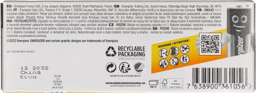 Energizer 1,5V LR6 AA alkalické batérie 10 ks.