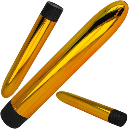 Klasický vibrátor pre ženy, metalická zlatá