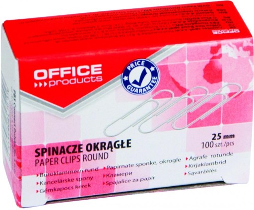 Okrúhle kancelárske klipy 25 mm 100 kusov strieborné Kancelárske výrobky x 2