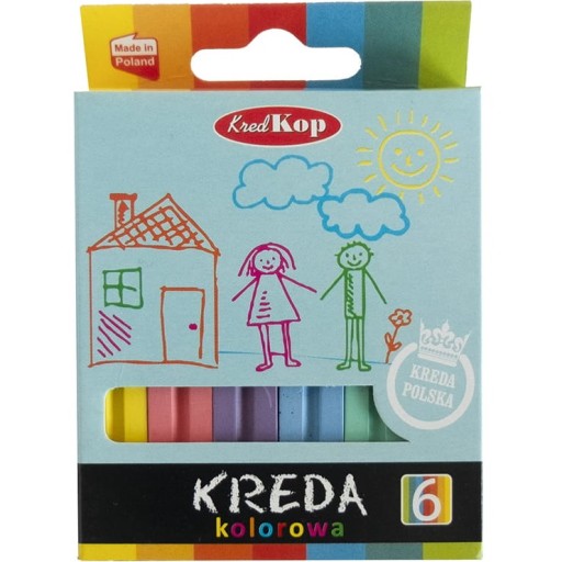 CHALK KREDKOP 6 KS Štvorcový FAREBNÝ KB3-0315 CERTIFIKÁT PZH