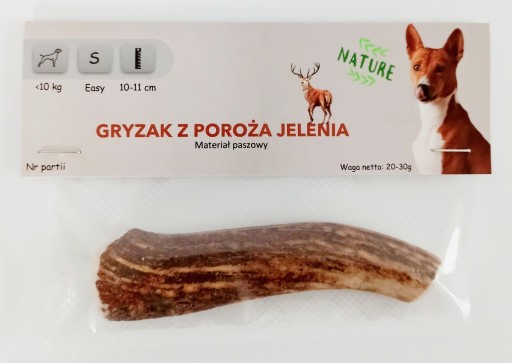 Hryzátko DOG vyrobené z jelenieho parožia S easy 10-11 cm