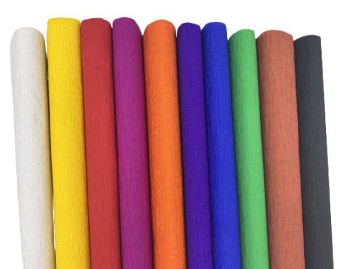 CRIPPED hodvábny papier PASTEL 25cm/200cm 10 FARIEB SDM