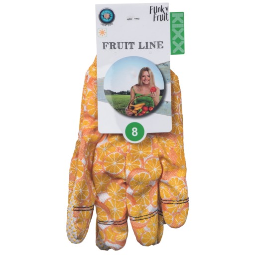 DÁMSKE pracovné rukavice STRONG záhradné rukavice PROTIŠMYKOVÉ FUNKY Ovocie veľ.8