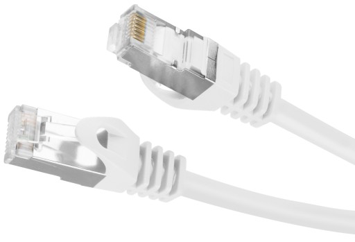 LAN ETHERNET internetový sieťový kábel cat 6 FTP RJ45 1m Krútený pár Biely