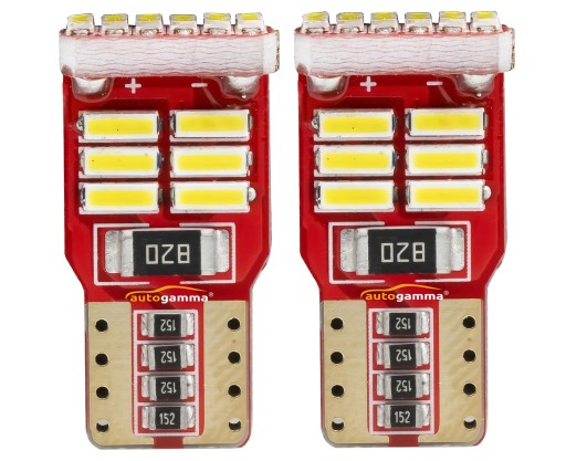 Parkovacie žiarovky W5W T10 18 x LED Parkovacie svetlá Biele 2 ks.
