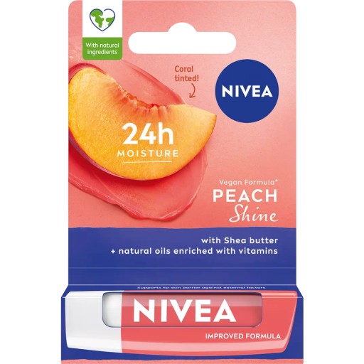 NIVEA LIP CARE PEACH SHINE vôňa broskyne