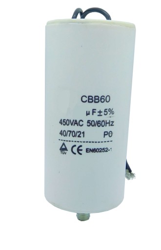 Štartovací kondenzátor motora 60uF/450V konektor/M8