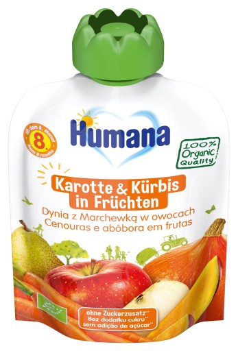 Humana Tekvica a mrkvová pena s ovocím po 6 mesiacoch 90