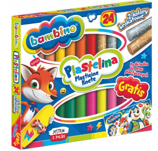 Bambino školská plastelína 24 farieb + podložka