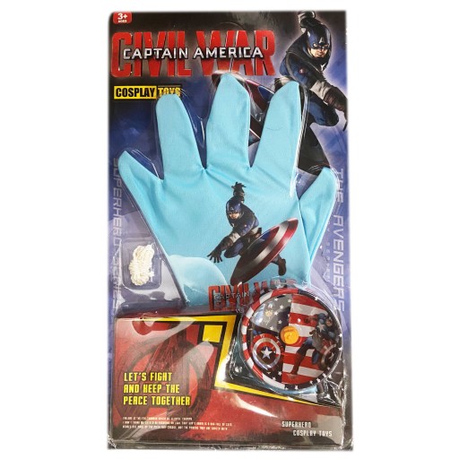 SÚPRAVA šiat CAPTAIN AMERICA 3v1 JOJO GLOVE SUPERHERO MASK
