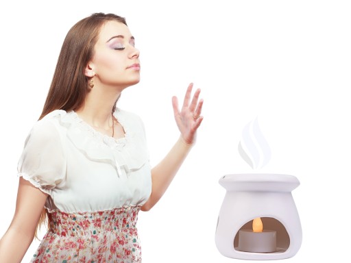 KERAMICKÝ VOŇAVÝ KRB PRE AROMATERAPII VZOR HLAVA TVÁR BIELA H-8CM