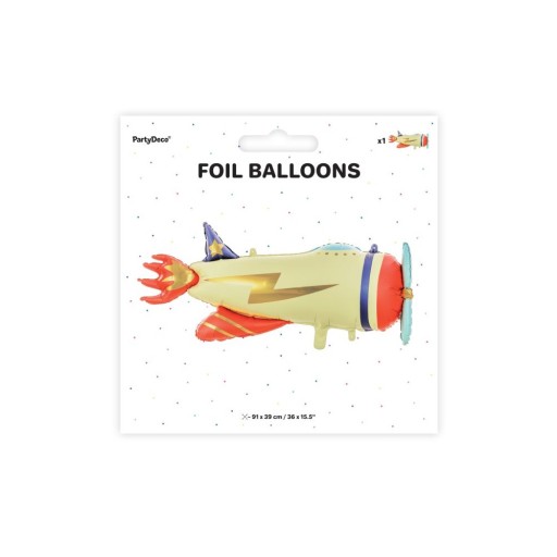 Fóliový balón LIETADLO, veľký, 91 cm, pre HEL
