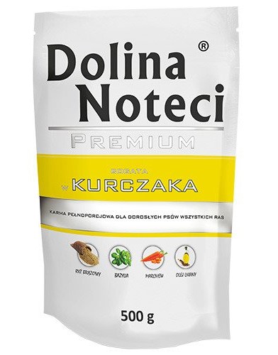 DOLINA NOTECI PREMIUM vlhké krmivo pre psov bohaté na kuracie mäso 500g