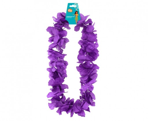 Havajský náhrdelník Satin Purple Hawaii Aloha Rio karnevalový kostým