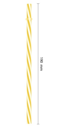 ŽLTÁ RÚRA 19cm NA ŠŤAVY, NÁPOJE, KOKTEJLY