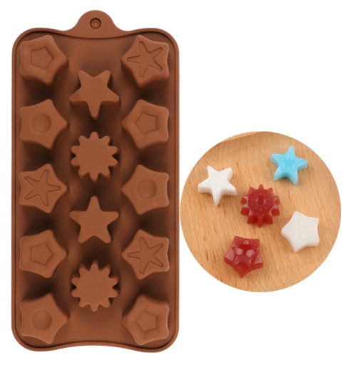 Silikónová forma na pralinky, želé, HVIEZDY, čokoládu