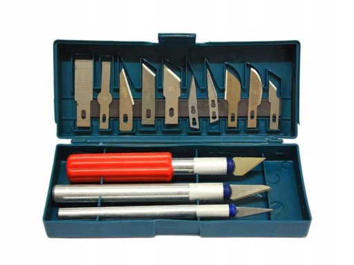 SADA SCALPEL NA MODELOVANIE NOŽOV 13 ELEMENTOV ČEPELIE + Púzdro