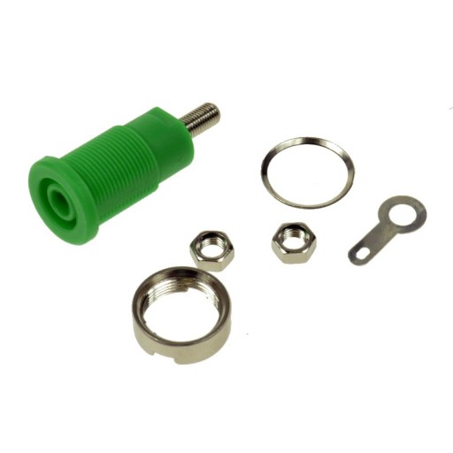 Banánková montážna zásuvka 4mm 24.301.4 zelená 32A 1000V