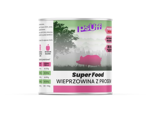 psUff Super Food Bravčové mäso s prosom Monoproteín 850g