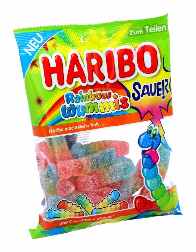 HARIBO ovocné želé kyslé dúhové červy 160g