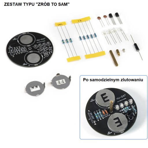 Viacfarebná DIY KIT súprava s otočným LED kolovrátkom na učenie sa spájkovania