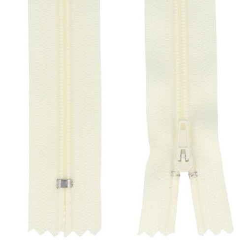 ŠPIRÁLOVÝ Zips č. 3 TENKÝ - 20 CM - ECRU