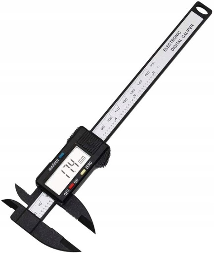 ELEKTRONICKÝ DIGITÁLNY LCD POSUV 0-150 mm UHLÍKOVÝ ČÍTAČ 0,01 S BATÉRIOU