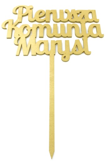 MAĽOVANÝ TOPPER Farba 30x17cm Vlastný nápis COMMUNION