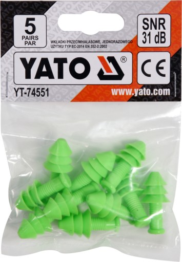 SILIKÓNOVÉ ZARÁŽKY YATO SLÚCHADLA 31 dB x10