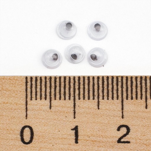 Oči pre hračky plastové 4x2mm 100 ks