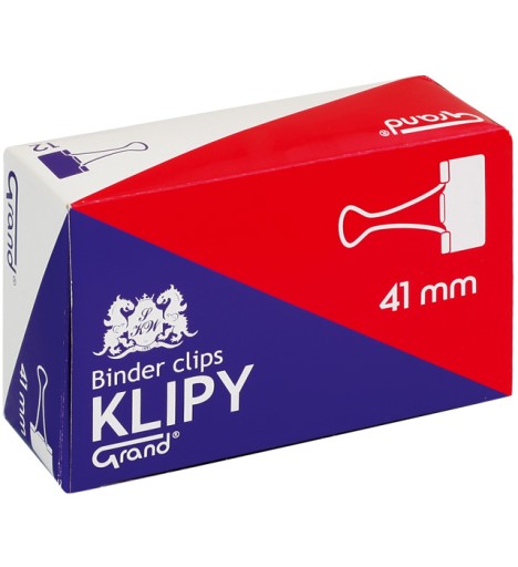 Kancelárske klipy GRAND 41mm čierne 12ks XL