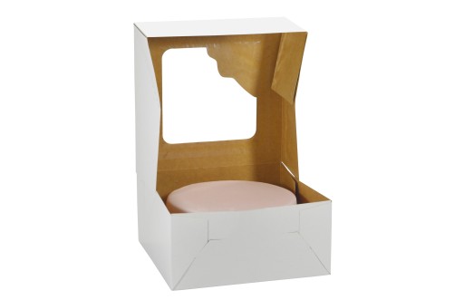 KRABIČKA NA TORTY S OKIENKOM BIELA 18x18x9 5ks