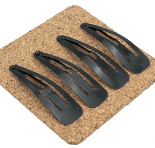 SPONKY DO VLASOV VELKÉ KOVOVÉ RUŽOVÉ ČIERNA 7 cm 4 KS
