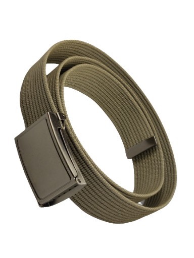 Olivovo - khaki popruhový opasok s prackou, 4 cm