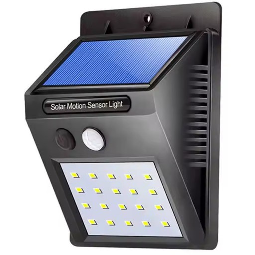 SOLAR LAMPA 20 LED ZÁHRADNÁ NÁSTENNÁ LAMPA SVETLO POHYBU A SÚMRAK SENZOR