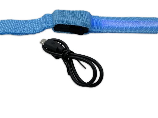 SVIETIACE LED USB vodítko pre psa, MODRÉ, 120 cm