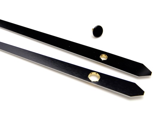Čierne ručičky pre 131 mm hodiny
