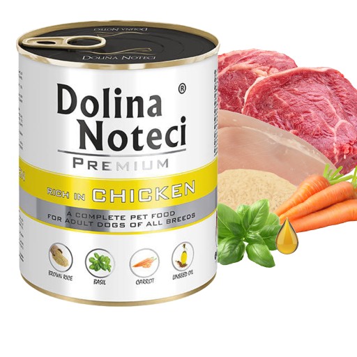 DOLINA NOTECI Prémiové krmivo pre psov Kurča 800g