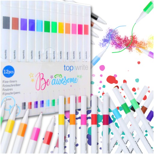 FINELINER RYSKY, ZNAČOVAČE, UMELECKÉ PERÁ, 12 ks.