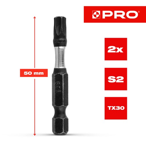 NÁRAZOVÉ HROTY ÚRAZOVÝ BIT SILNÝ SKRUTKOVACÍ BIT TX30 50 MM