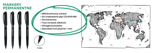Popisovač na CD DVD BD Centropen 1mm, 4 farby