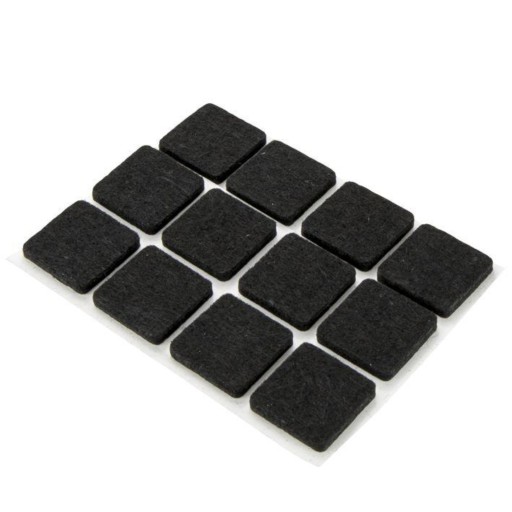 Nábytková plsť štvorcová ČIERNA 25x25 (blister 12ks)