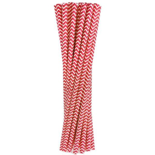 ČERVENÉ BIO papierové slamky, vzor 24