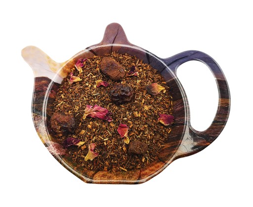 Červený listový čaj ROOIBOS LISTY BRUSNICE RUŽE bez kofeínu - 50 g