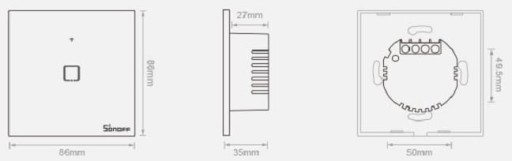Bezdrôtový spínač svetiel Sonoff 433 MHz T2EU2C-RF (2-kanálový)