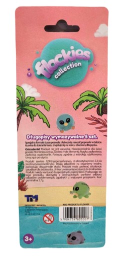 FLOCKIES Stierateľné guľôčkové pero MODRÉ 5ks stierateľné perá