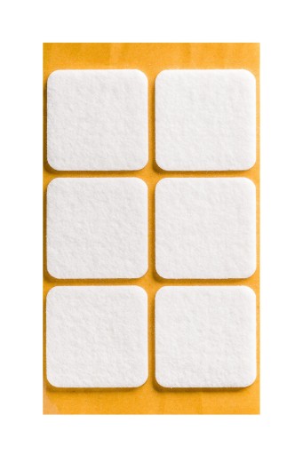 Samolepiace plstené podložky pod štvorcový nábytok – BIELE 40x40mm